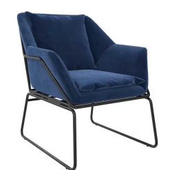 Online Wohnen Loft Designsessel in Blau Samt - Circlefun