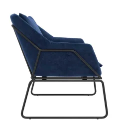 Online Wohnen Loft Designsessel in Blau Samt - Circlefun