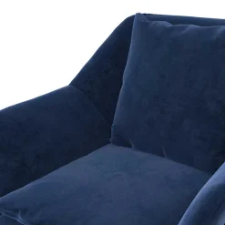 Online Wohnen Loft Designsessel in Blau Samt - Circlefun