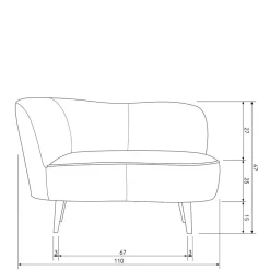 Best Wohnen Lounge Einsitzer aus Samt Ocker - Olav