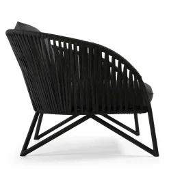 Clearance Wohnen Lounge Sessel aus Kordel Geflecht & Stahl - Magona