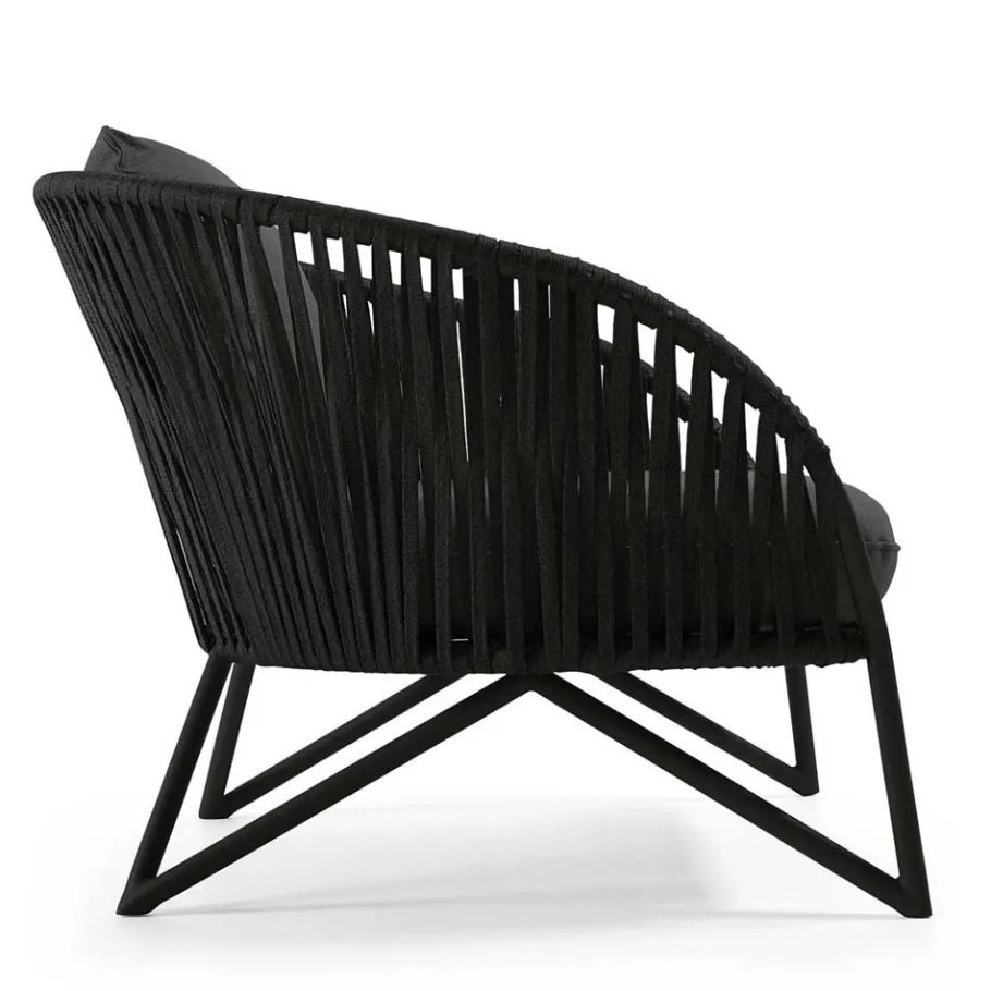 Clearance Wohnen Lounge Sessel aus Kordel Geflecht & Stahl - Magona