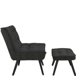 Best Wohnen Lounge Sessel mit Hocker in Anthrazit - Mook (zweiteilig)