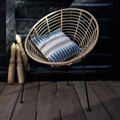 Online Wohnen Lounge Stuhl aus Geflecht in Beige - Padiona