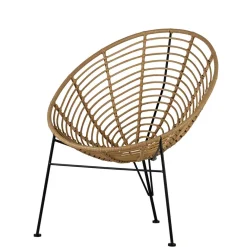 Online Wohnen Lounge Stuhl aus Geflecht in Beige - Padiona