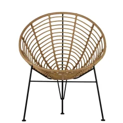 Online Wohnen Lounge Stuhl aus Geflecht in Beige - Padiona