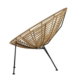 Online Wohnen Lounge Stuhl aus Geflecht in Beige - Padiona