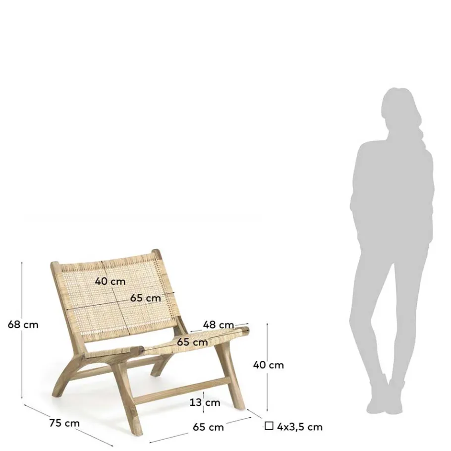 Hot Wohnen Lounge Stuhl aus Geflecht Rattan - Rimorio