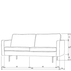 Clearance Wohnen Loungecouch Adira in Cognac Braun