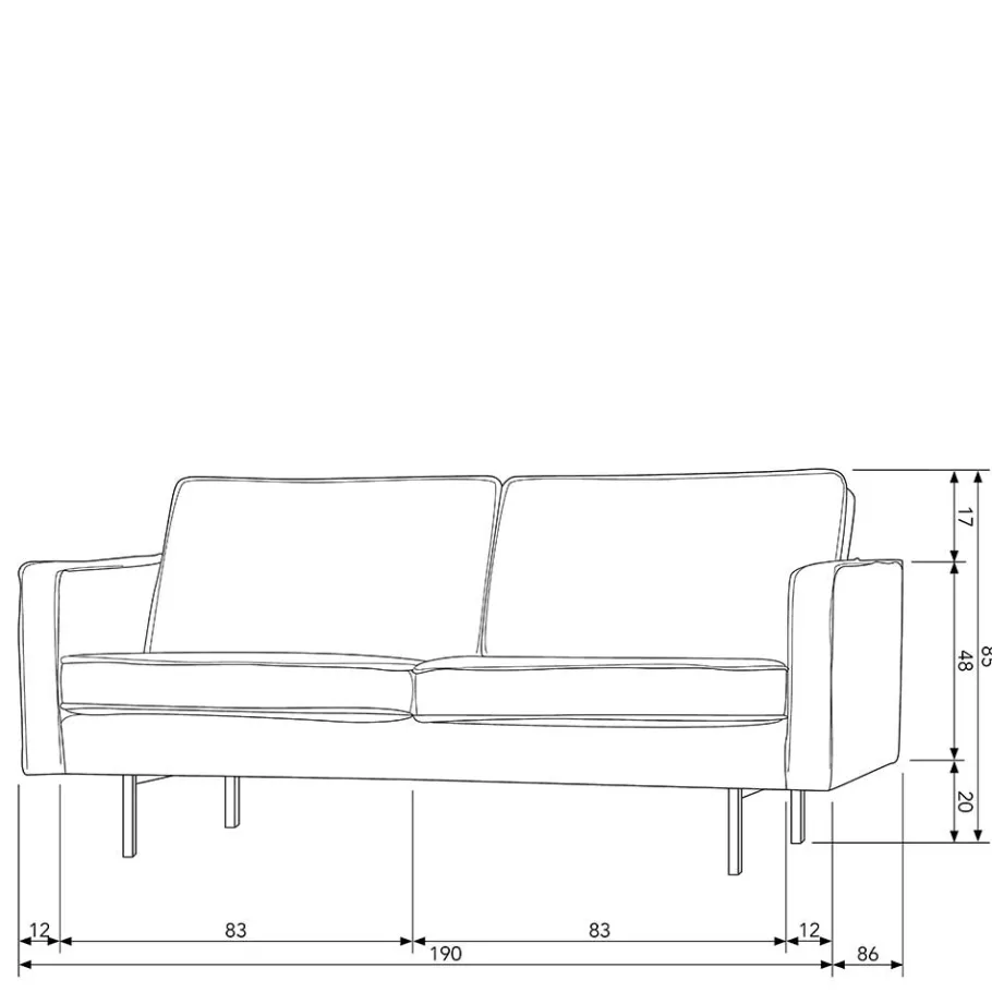 Clearance Wohnen Loungecouch Adira in Cognac Braun