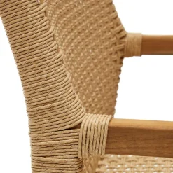Clearance Wohnen Loungesessel aus Geflecht und Teakholz - Comrinaca