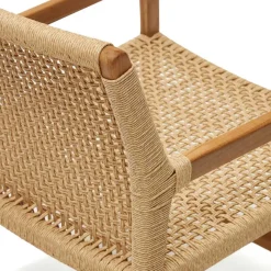 Clearance Wohnen Loungesessel aus Geflecht und Teakholz - Comrinaca