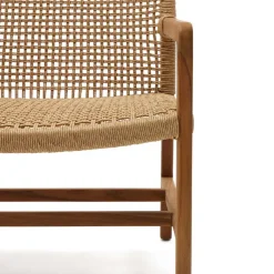 Clearance Wohnen Loungesessel aus Geflecht und Teakholz - Comrinaca
