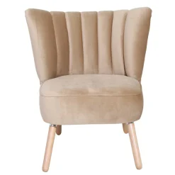 New Wohnen Loungesessel in Beige und Buche Natur - Lianzo
