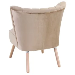 New Wohnen Loungesessel in Beige und Buche Natur - Lianzo