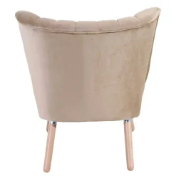New Wohnen Loungesessel in Beige und Buche Natur - Lianzo