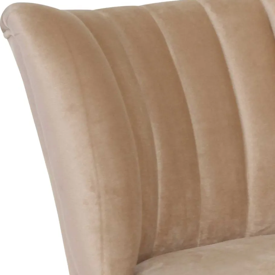 New Wohnen Loungesessel in Beige und Buche Natur - Lianzo