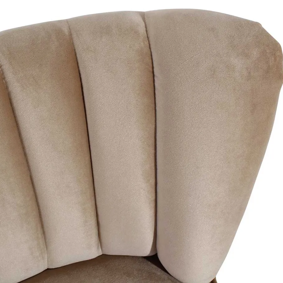 New Wohnen Loungesessel in Beige und Buche Natur - Lianzo