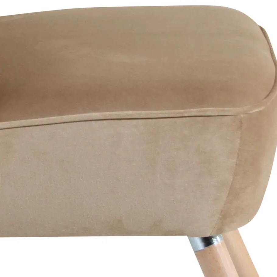New Wohnen Loungesessel in Beige und Buche Natur - Lianzo