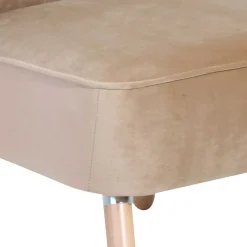 New Wohnen Loungesessel in Beige und Buche Natur - Lianzo