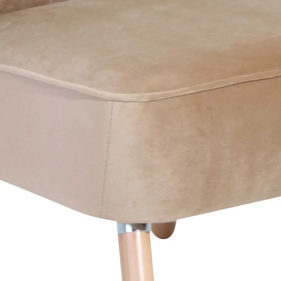 New Wohnen Loungesessel in Beige und Buche Natur - Lianzo