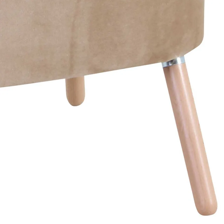 New Wohnen Loungesessel in Beige und Buche Natur - Lianzo
