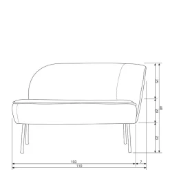 Discount Wohnen Loungesofa aus Boucle Stoff in Beige - Laderla