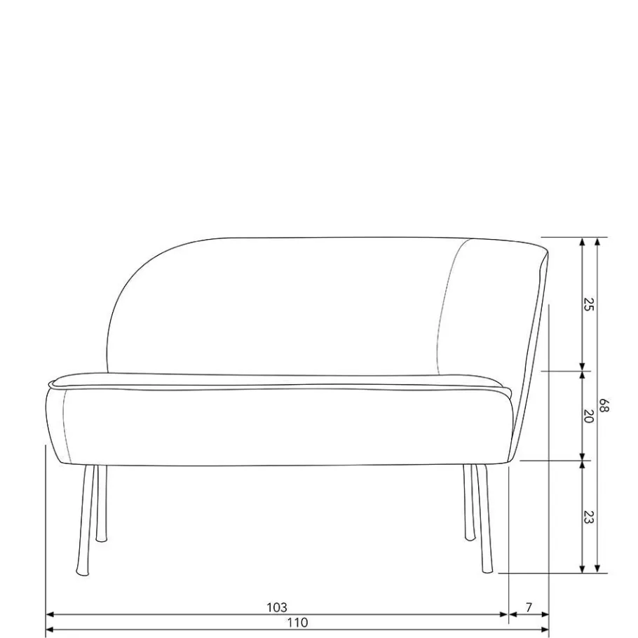 Discount Wohnen Loungesofa aus Boucle Stoff in Beige - Laderla