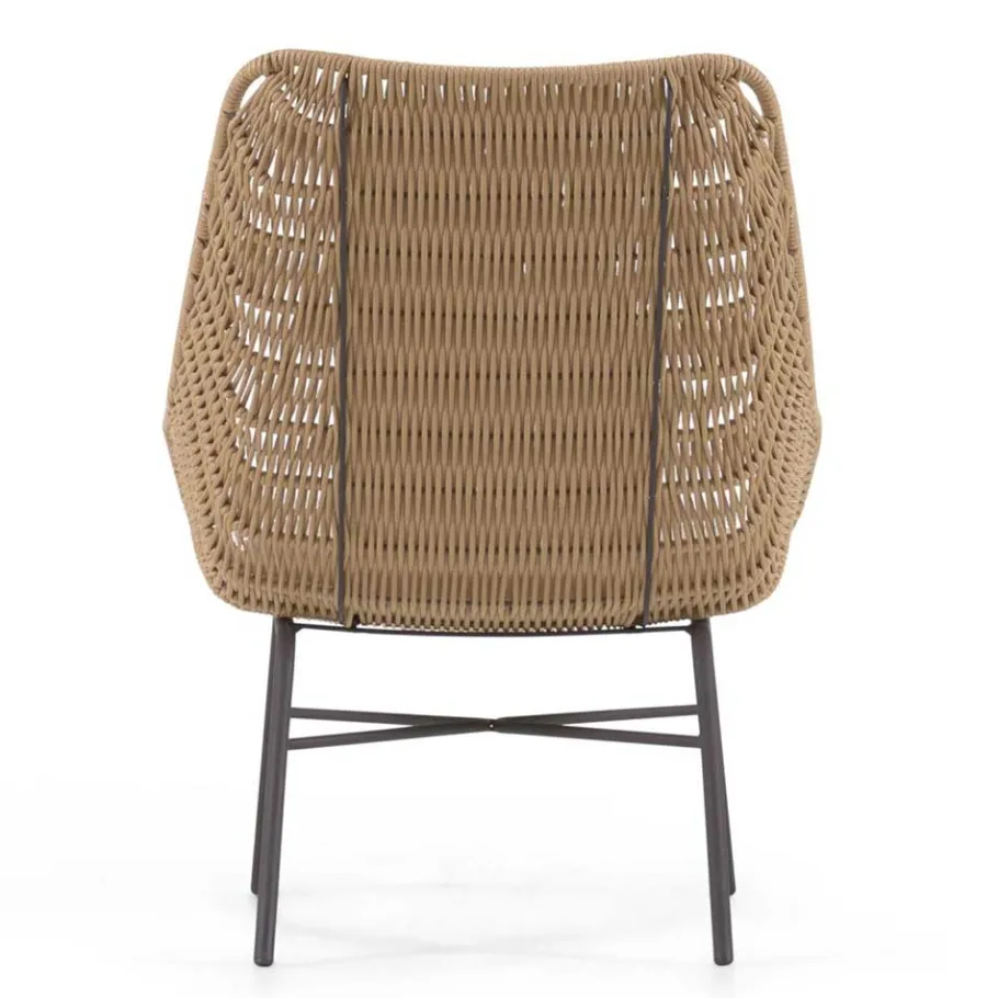Wohnen Loungestuhl aus Kordelgeflecht in Beige - Abecra (2er Set)