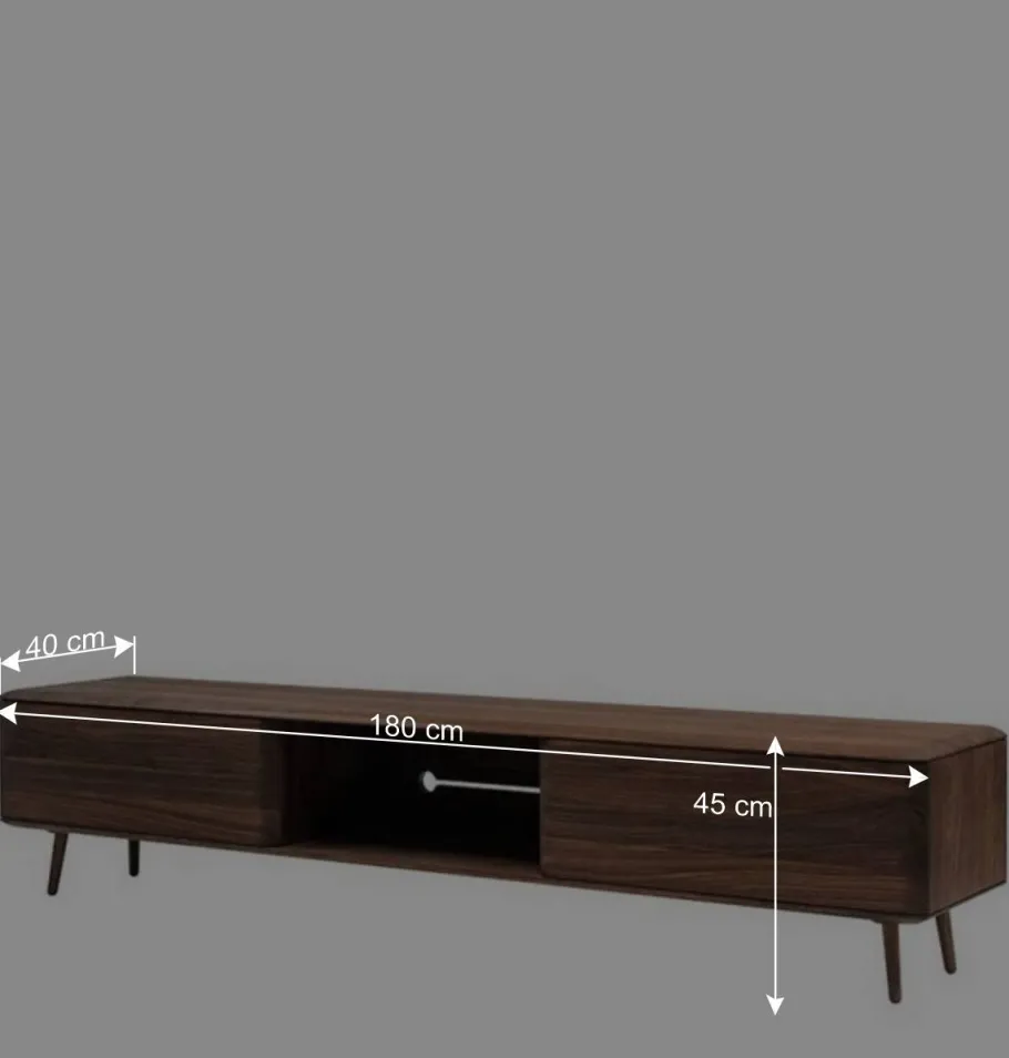 New Wohnen Lowboard für Fernseher aus Nussbaum - Rivossa