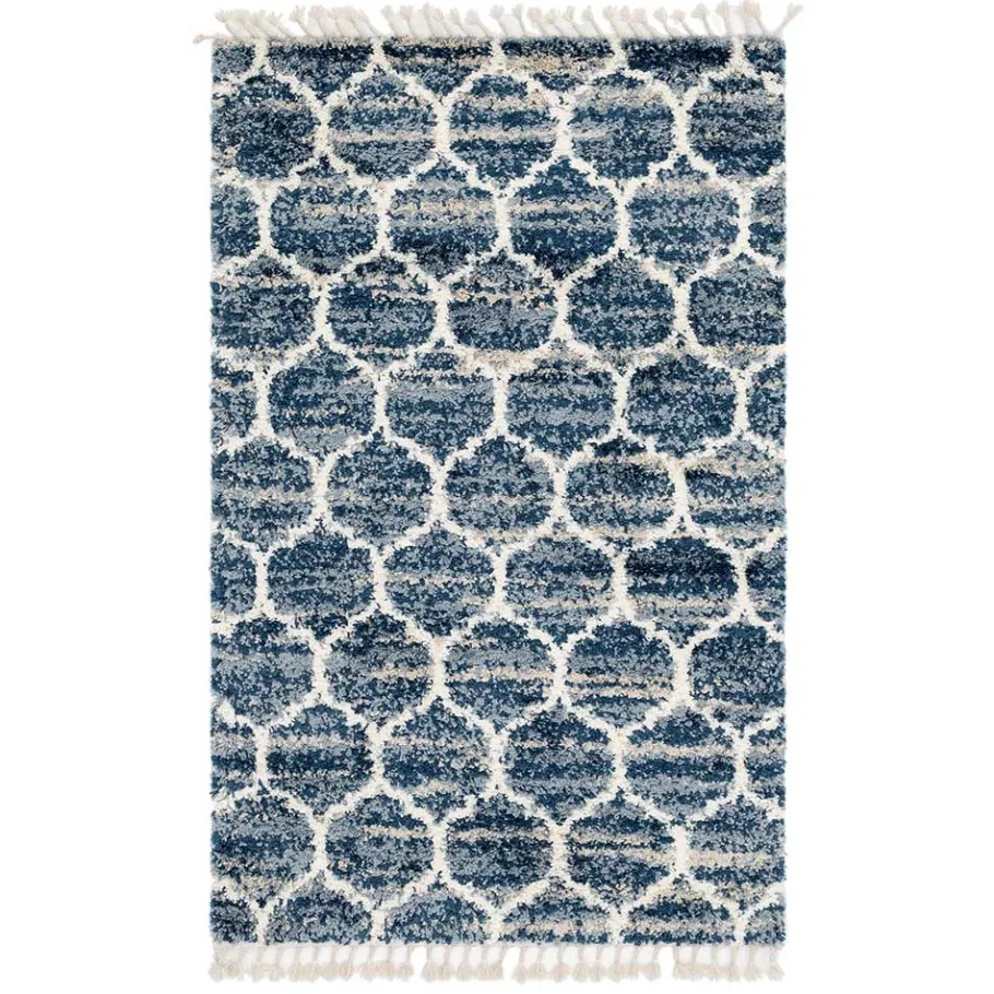 Discount Wohnen Läufer Teppich in drei Größen in Blau und Creme - Addagio