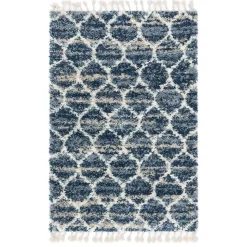 Discount Wohnen Läufer Teppich in drei Größen in Blau und Creme - Addagio
