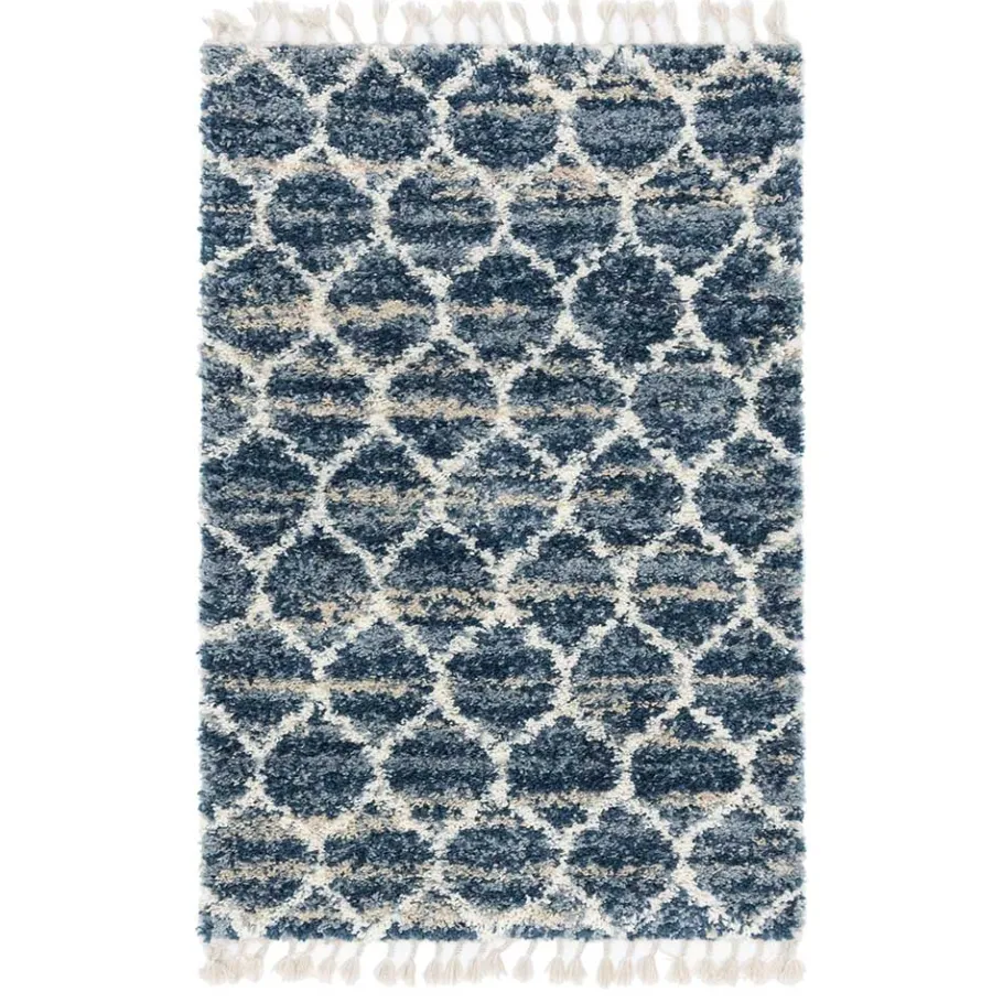 Discount Wohnen Läufer Teppich in drei Größen in Blau und Creme - Addagio