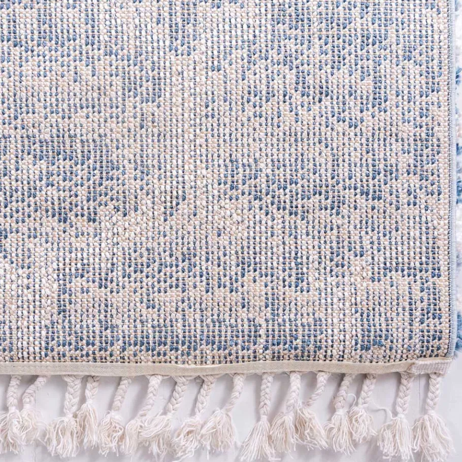 Discount Wohnen Läufer Teppich in drei Größen in Blau und Creme - Addagio