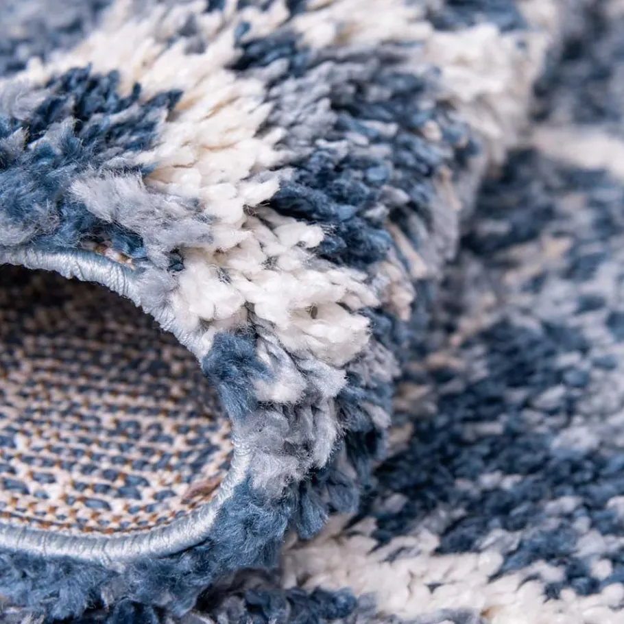 Discount Wohnen Läufer Teppich in drei Größen in Blau und Creme - Addagio
