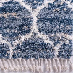 Discount Wohnen Läufer Teppich in drei Größen in Blau und Creme - Addagio