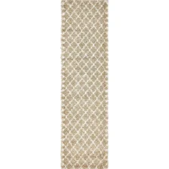 Discount Wohnen Läufer Teppich mit Kachelmuster und hohem Flor - Mocorapo