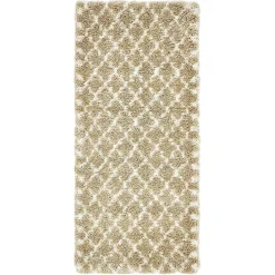 Discount Wohnen Läufer Teppich mit Kachelmuster und hohem Flor - Mocorapo