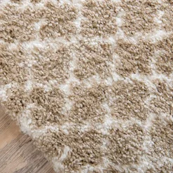 Discount Wohnen Läufer Teppich mit Kachelmuster und hohem Flor - Mocorapo