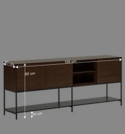 Hot Wohnen Luftig gestaltetes Sideboard in Nussbaum - Milena