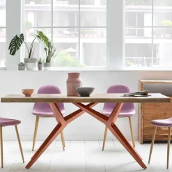 Discount Wohnen Mangoholz Essenstisch mit Eisengestell - Cemza
