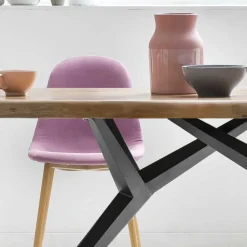 Discount Wohnen Mangoholz Esstisch mit Designgestell - Saluvera