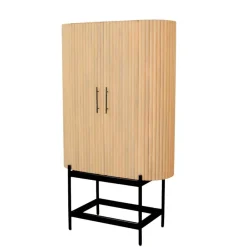 New Wohnen Mangoholz Schrank in Lamellenoptik - Dorian