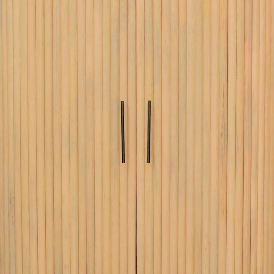 New Wohnen Mangoholz Schrank in Lamellenoptik - Dorian