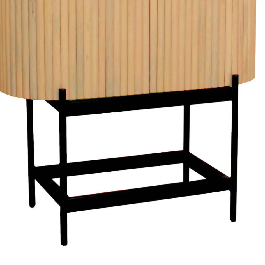 New Wohnen Mangoholz Schrank in Lamellenoptik - Dorian