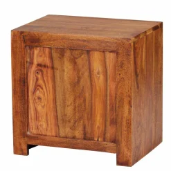 New Wohnen Markanter Nachttisch Hoslo aus Holz massiv