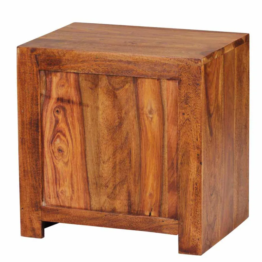 New Wohnen Markanter Nachttisch Hoslo aus Holz massiv