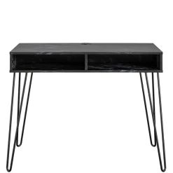 Outlet Wohnen Marmor Optik Schreibtisch in Schwarz - Siamta