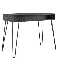 Outlet Wohnen Marmor Optik Schreibtisch in Schwarz - Siamta