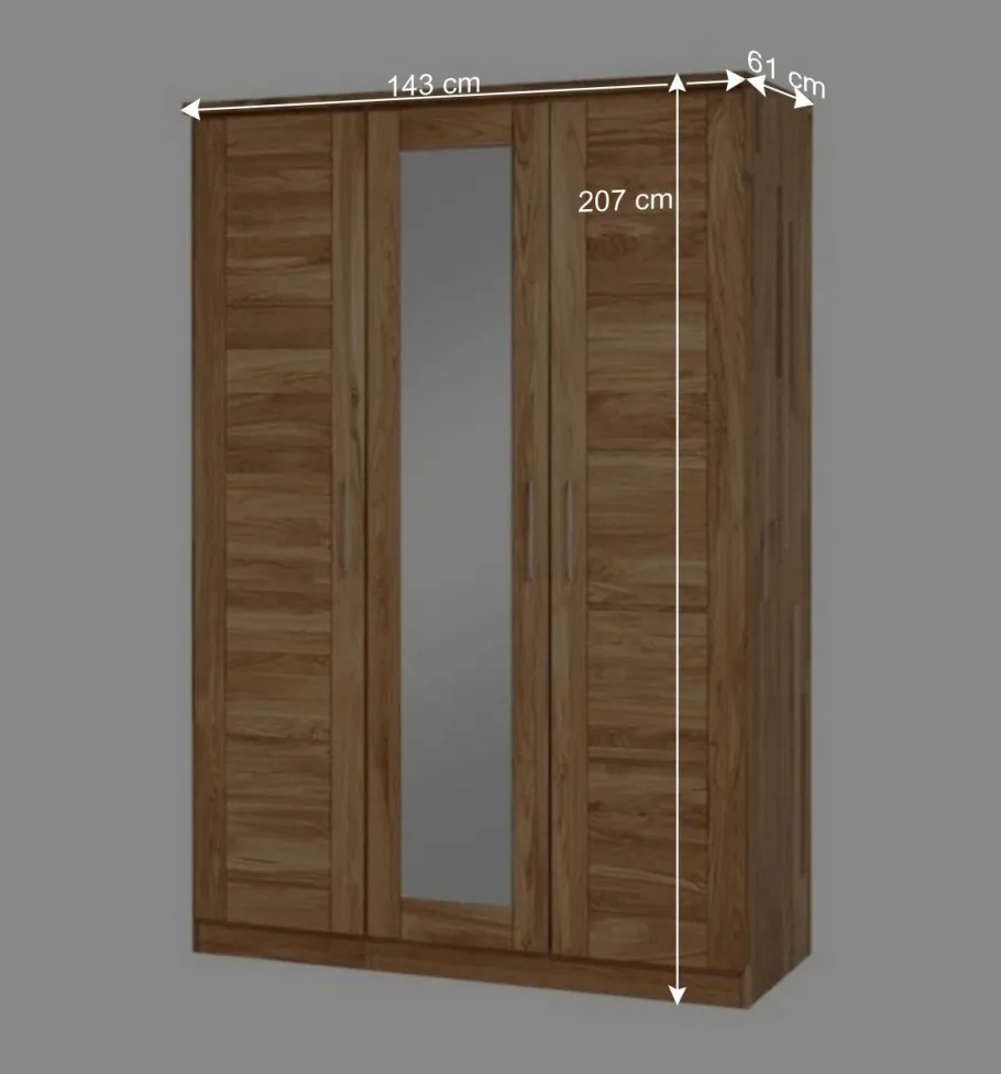 Best Wohnen Massiv Holzschrank Cranos aus Wildeiche